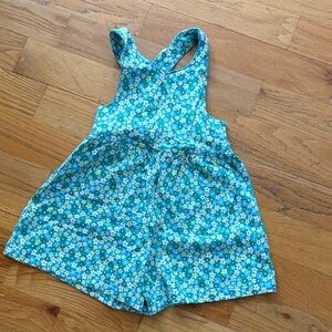 GYMNOREE Floral Blue Kids Overalls SHORTS